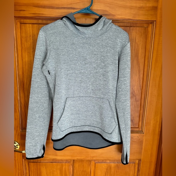 Nike Dri-Fit Hooded Sweatshirt w/Pockets and Thumb Holes, Light Gray, Small - Picture 2 of 16